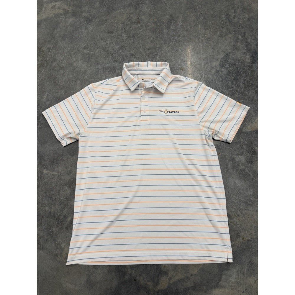 Under Armour Playoff Polo Mens Large White Multicolor Striped Golf The Players‎